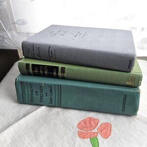 Vintage Book Stack Pastel Blue Green Shelf Display Decor 1950s Bridal Shower
